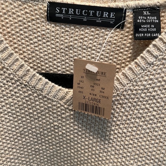 Men’s Structure NWT V Neck Sweater - Picture 2 of 4